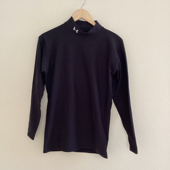 Under Armour Other - Ander Armour Black Mock Neck Ling Sleeve Top SZ L